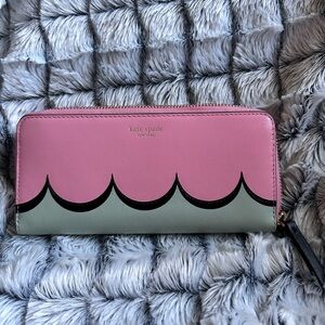 Kate Spade Pink and Green EUC Women's Wallet